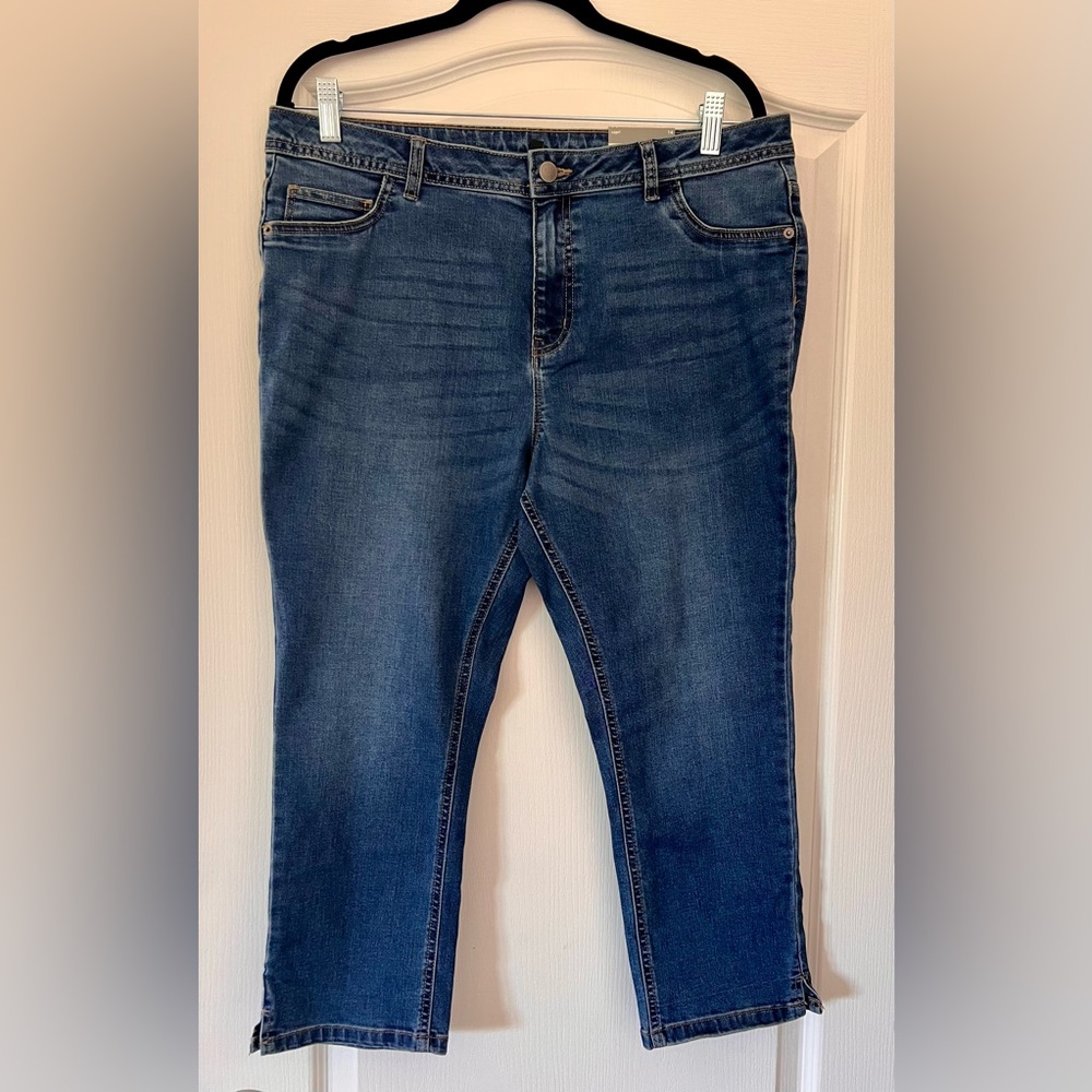 NWT George Blue Skinny Cropped Capris, Sz 14